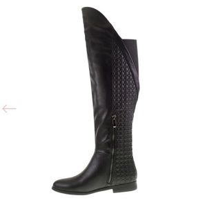 CHINESE LAUNDRY quilted racer thigh high boots